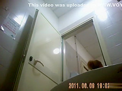 Fat girl strips nearly naked to take a piss