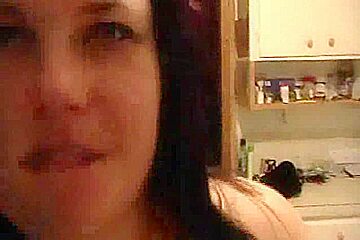 Fat woman fucked by a skinny dude in the kitchen