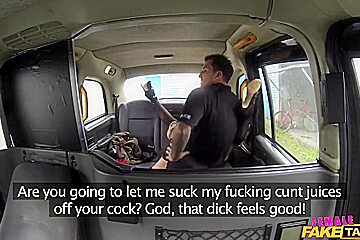 Female Taxi Driver Tempts Cop In Car