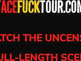 Filthy Blonde Tattooed Whore Gagging On Big Cock Meat