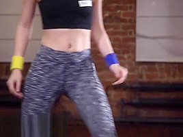 Fitness Rooms Flexible lesbian Alecia Fox and redhead Charlie Red twerk