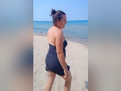 Flashing My Big Tits At Public Beach