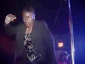 Flexible black stripper on the stage dacing