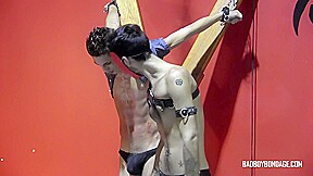 Flogging His Hot Young Ass - Justin Martinez & Ryann Ruckers