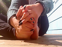 Foot Tease During Morning Coffee