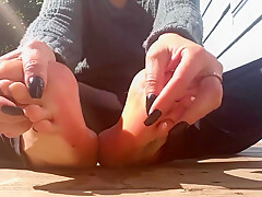 Foot Tease During Morning Coffee