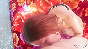 Footjob and blowjob with Jenny Young after swiming  Cumshot on the tits 