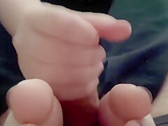 Footwrapped Handjob W/ Footjob Finish