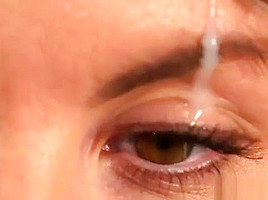 Foxy Model Gets Sperm Shot On Her Face Sucking All The Spunk