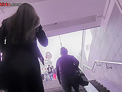 Free upskirt video with a chick in a g-string