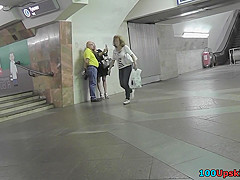 Free upskirt video with a chick in a g-string