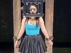 Fresh meat in device bondage vibrated