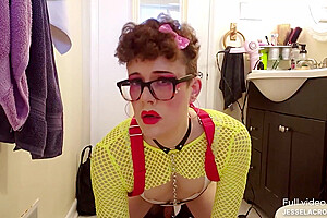 Fuck Machine Femboy Takes Big Black Cock Dildos In Ass And Mouth