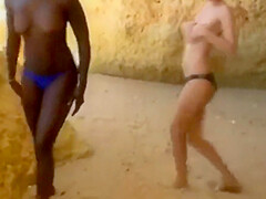 Fucking Two Sexy Chisk On The Beach  Interracial Fuck
