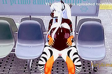 Furry Hentai - Zebra & Fox Yiff