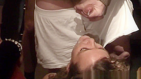 Gangbang party with two slutwives and 40 men