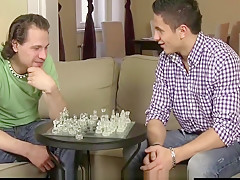 Gay homosexual seduces hetero room-mate