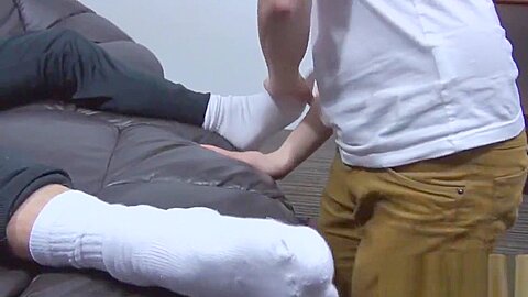 Gay hunks feet massaged