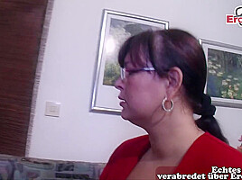 German mature Wife and ugly husband try porn casting