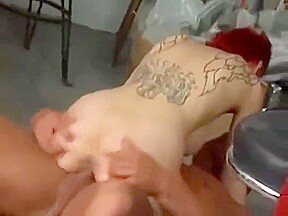 German tattooed redhead fucked by stupid loudmouth (Kiekt Euch dit an!)