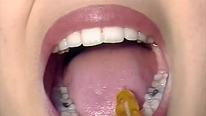 Giantess crushing and eating gummy bears, POV close up