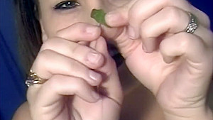 Giantess crushing and eating gummy bears, POV close up