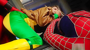 Girl In A Costume Needs Two Cocks