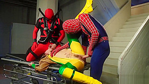 Girl In A Costume Needs Two Cocks