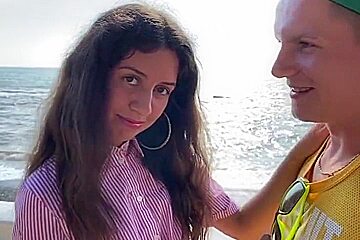 Girl Makes Her Cuckold Boyfriend Suck Cock