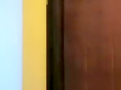 Girl takes pizza delivery in sweater and panties