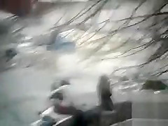 Girl watches her friend having sex and squirting in public
