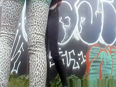 Girls secretly filmed peeing in public