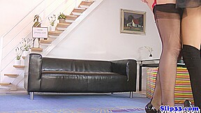 Glam eurobabe assfucked in classy threeway