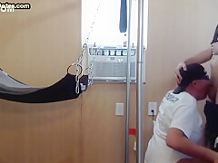 Gloryhole Amateur Dilf Banged In Sling After Cocksucking