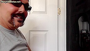 Gloryhole DILF sucks cock and swallows cum in amateur video
