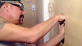 Gloryhole gaydaddy amateur sucks cock and eats load