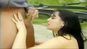Godly young gal is sucking cock
