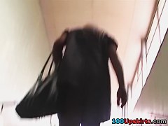 Golden-Haired in dark upskirt movie
