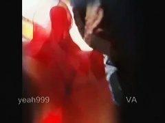 Good girl in white panties filmed up the skirt in public