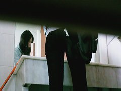 Gorgeous Asian cutie caught on toilet by a