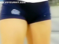 Gorgeous volleyball players show off their round butts