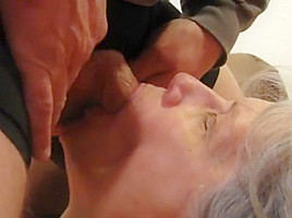 Grey haired granny blowjob