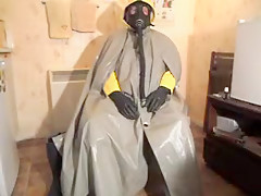 Grey oilskin/pvc cape stroke 