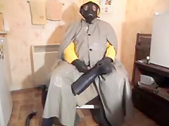 Grey oilskin/pvc cape stroke 