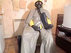 Grey oilskin/pvc cape stroke 