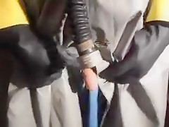 Grey oilskin/pvc cape stroke 