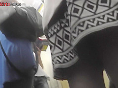 G-string and redhead vixen's skinny ass in upskirt mov