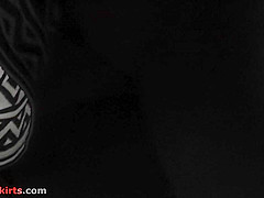 G-string and redhead vixen's skinny ass in upskirt mov