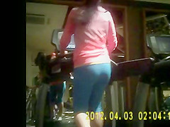 Gym Girl in shiny tight spandex