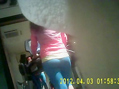 Gym Girl in shiny tight spandex